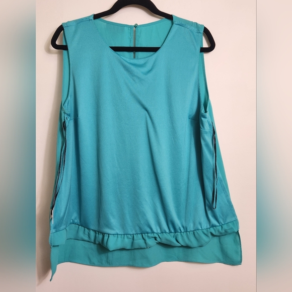 Thalia Sodi Turquoise Embellished Sleeveless Blouse Size XL.   #E03 - Picture 4 of 11